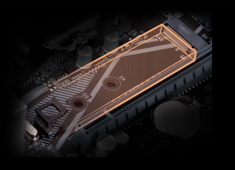 Разъем NVMe PCIe Gen3 x2 2280 M.2