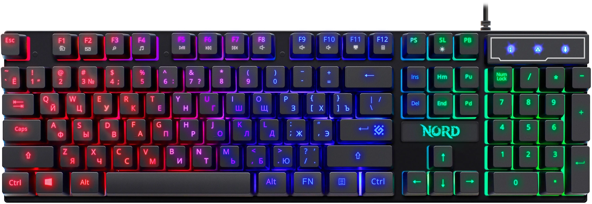 Клавиатура+мышь Defender Nord GS-959 RU (52959) [мембранная, проводная, RGB подсветка, черная]