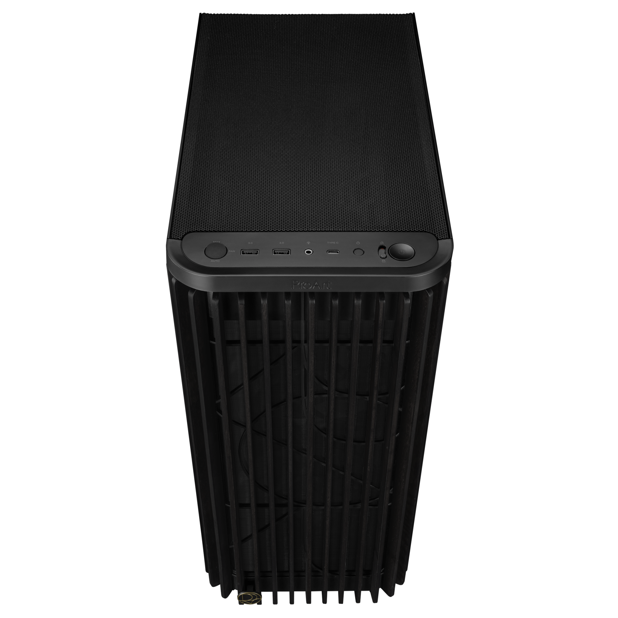 Корпус Asus PROART PA401 WOOD METAL (90DC00M0-B39010) [Midi Tower, 1 x 120 мм, 2 x 160 мм, черный]