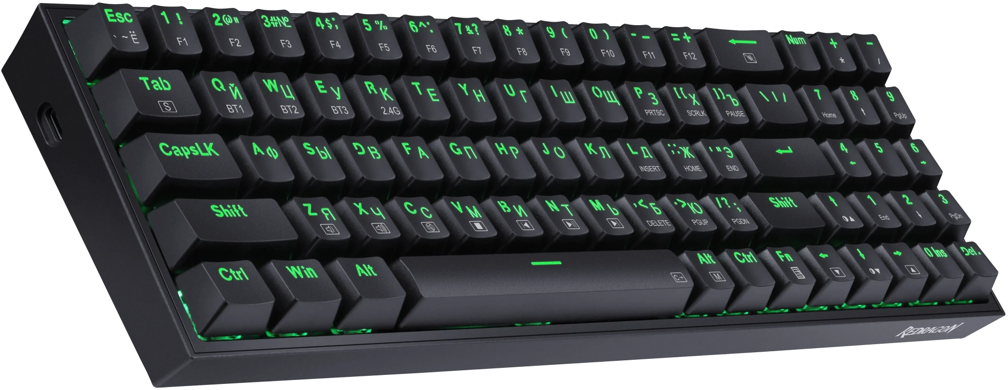 Клавиатура+мышь Redragon S136 (72158) [механическая, проводная + беспроводная, RGB подсветка, черная]