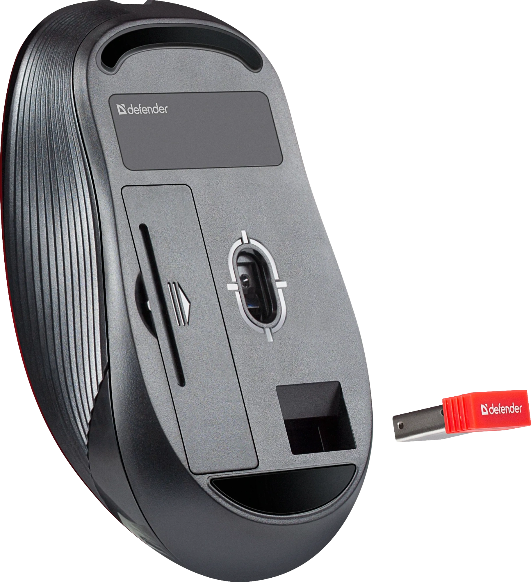 Мышь Defender Gassa MM-105 (52103) [беспроводная, светодиодная, 1600 DPI, красная]