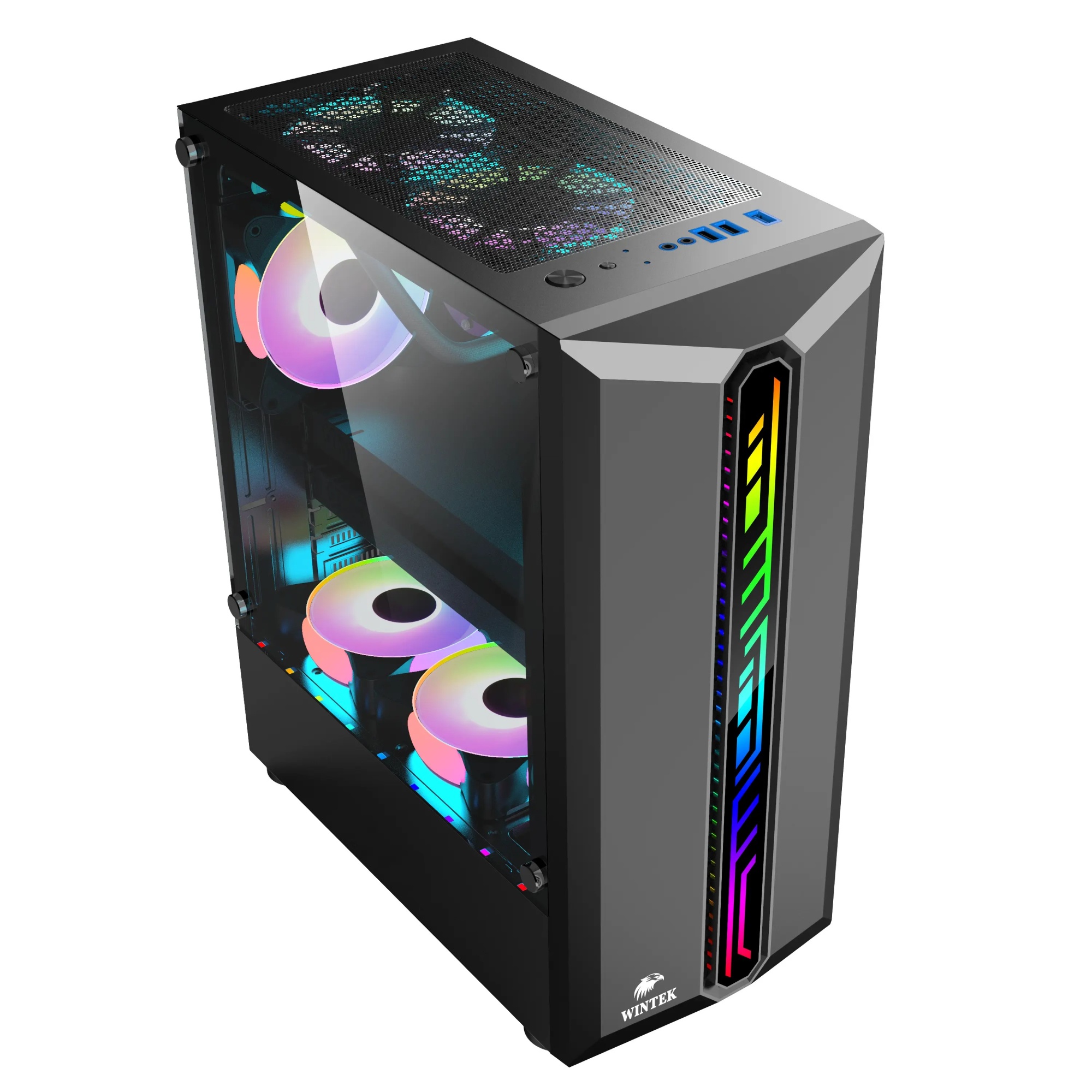 Корпус Wintek, Blade D526 TG, без БП, чёрный  - купить в интернет-магазине Forcecom.kz Корпус Wintek, Blade D526 TG, без БП, чёрный