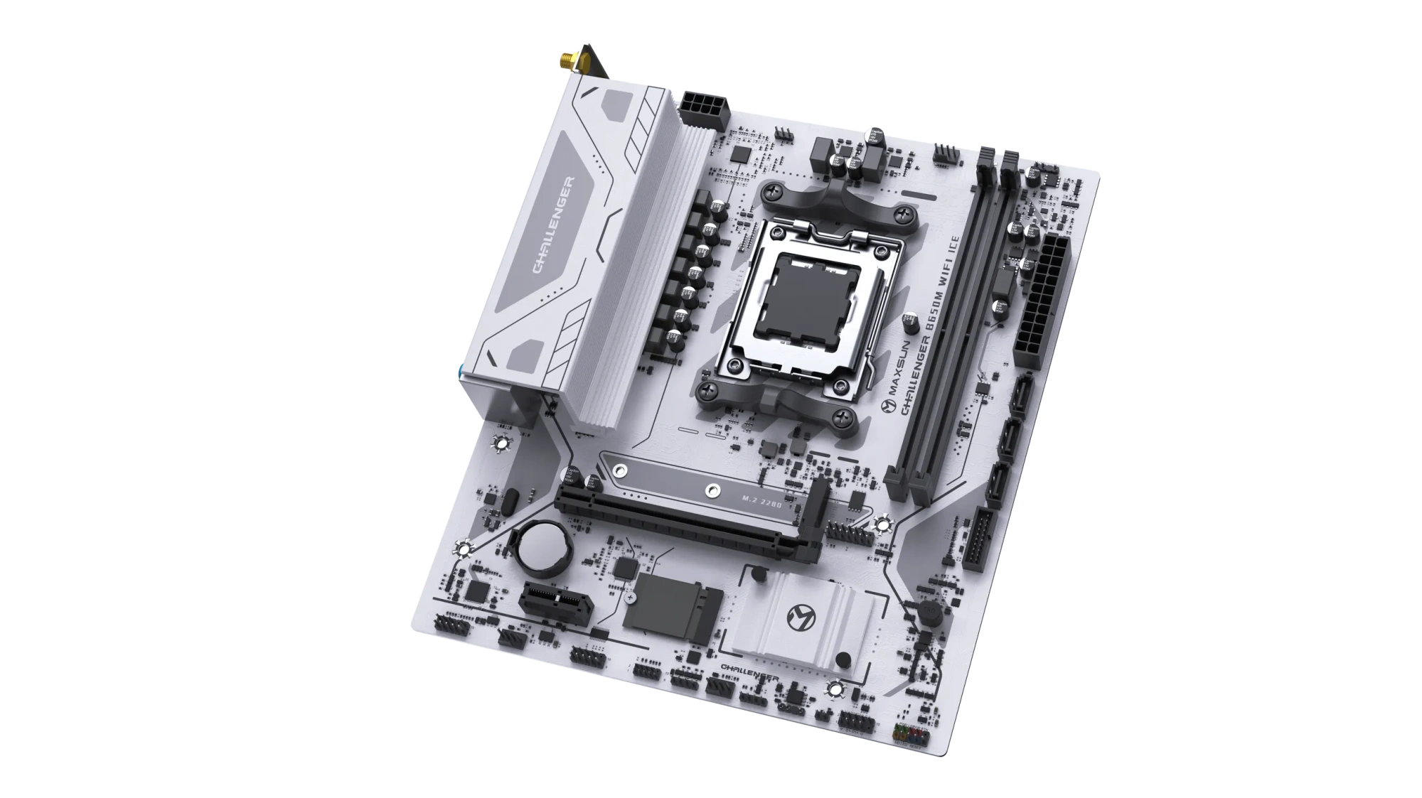 Материнская плата Maxsun Challenger B650M WIFI ICE [AM5, AMD B650, 2xDDR 5, 1xM.2, 1xPCI-E x16, Micro-ATX]