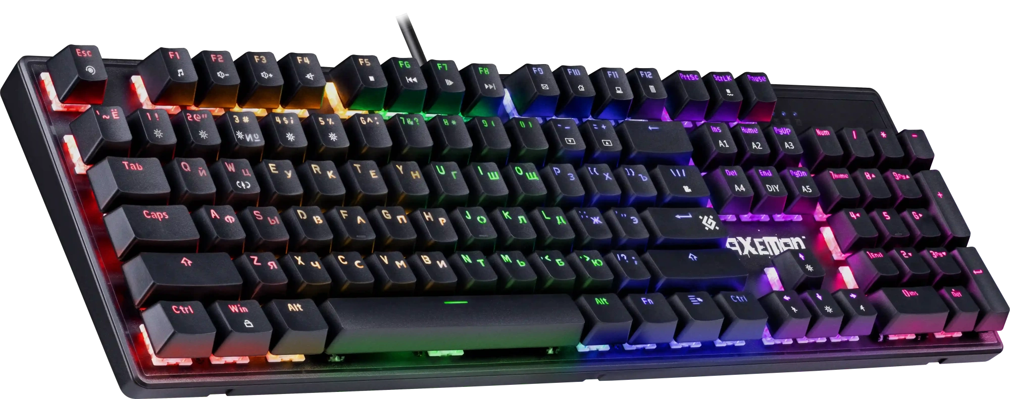 Клавиатура Defender Axeman GK-302 RU (45306) [механическая, проводная, RGB подсветка, черная]