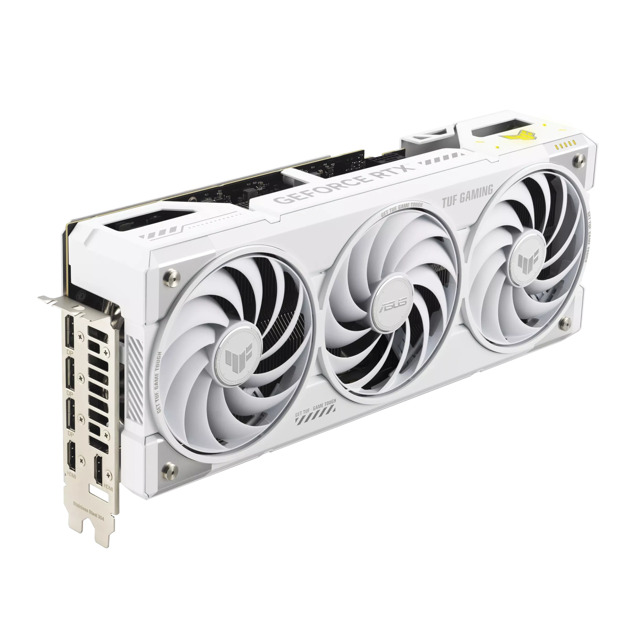 Видеокарта Asus TUF Gaming GeForce RTX 5070 Ti OC (TUF-RTX5070TI-O16G-BTF-WHITE) [16 ГБ, GDDR7, 256 бит, HDMI, DisplayPort (3 шт)]