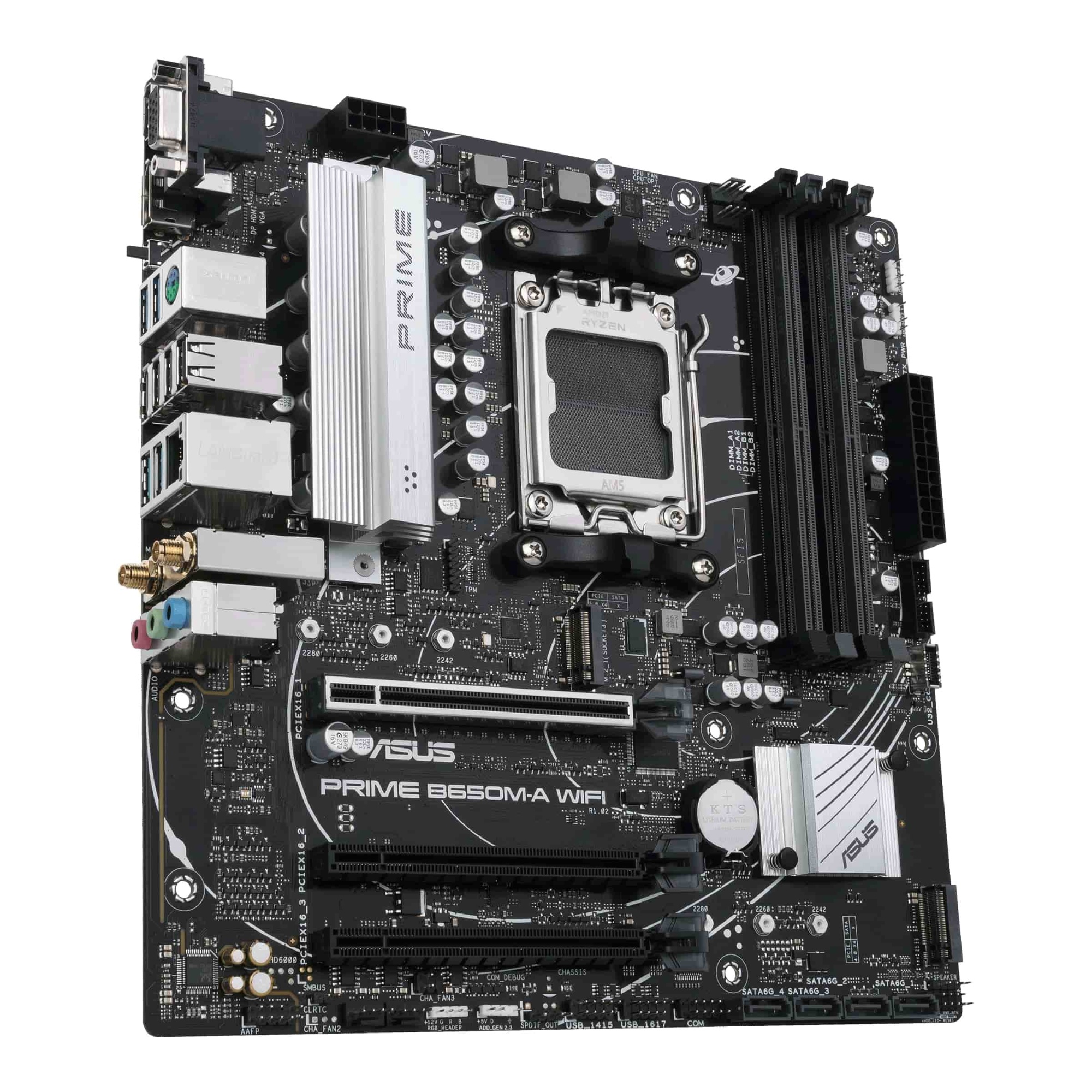 Материнская плата Asus PRIME B650M-A WIFI [AM5, AMD B650, 4xDDR 5, 2xM.2, 3xPCI-E x16, Micro-ATX]