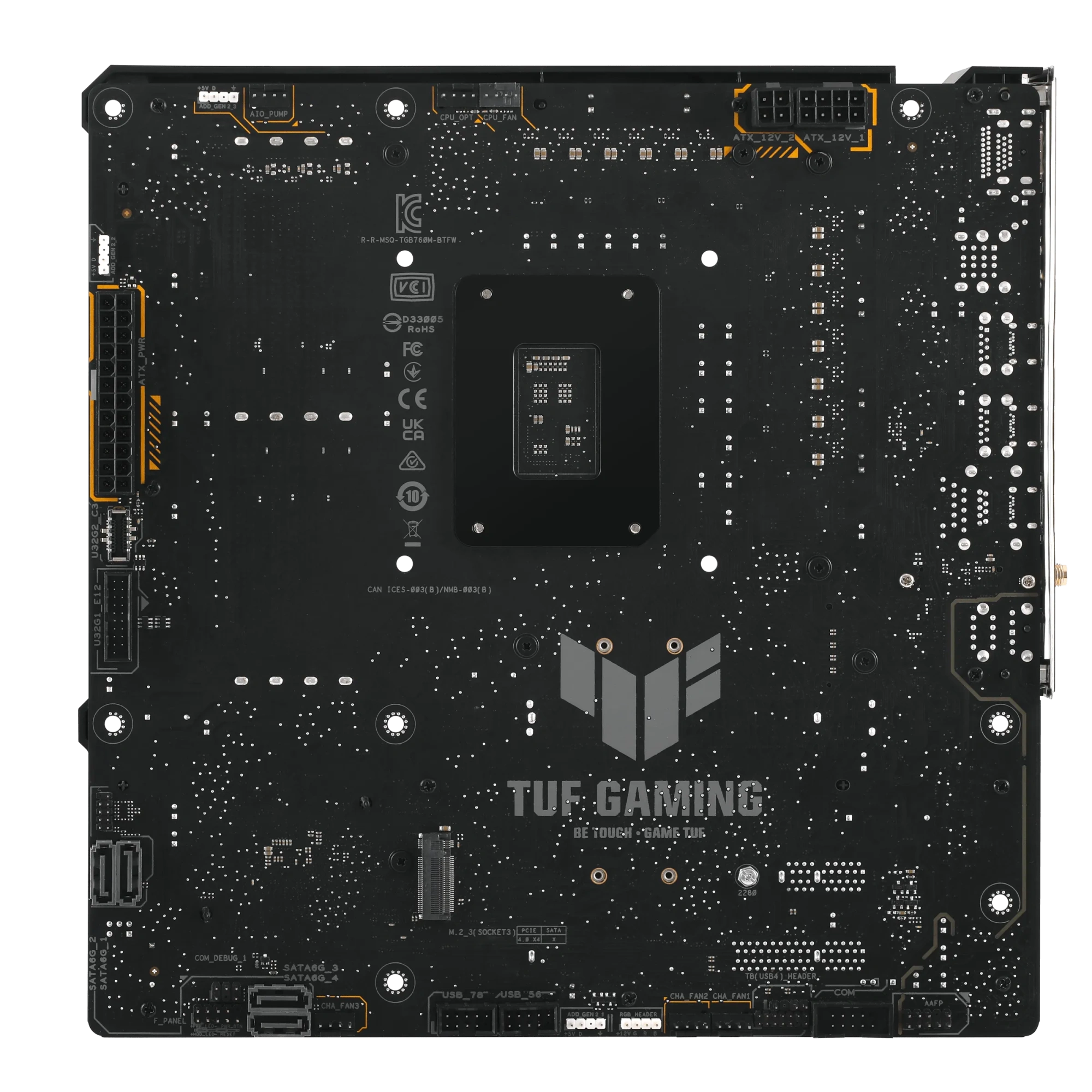 Материнская плата Asus TUF GAMING B760M-BTF WIFI [LGA 1700, Intel B760, 4xDDR 5, 3xM.2, 2xPCI-E x16, Micro-ATX]