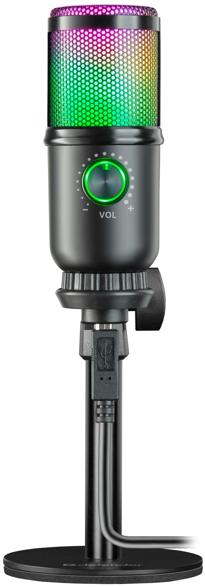 Микрофон Defender Glow GMC 400 (64640), 30-18000Hz, 34dB, 1.3m cable, Черный