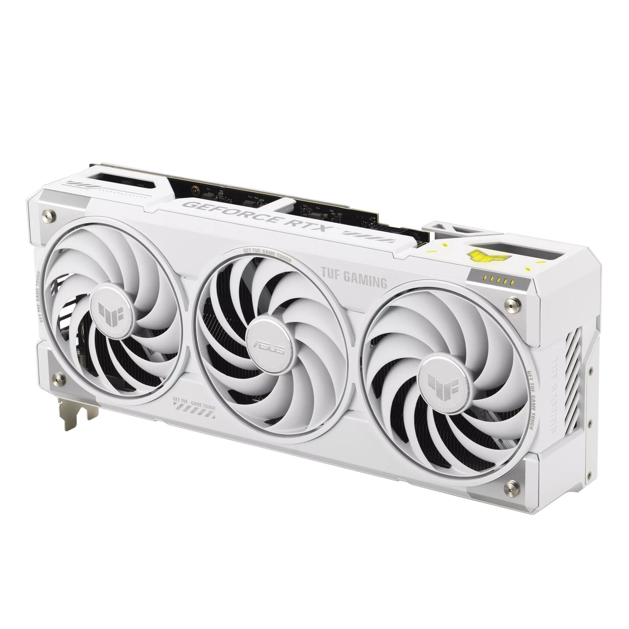 Видеокарта Asus TUF Gaming GeForce RTX 5070 Ti OC (TUF-RTX5070TI-O16G-BTF-WHITE) [16 ГБ, GDDR7, 256 бит, HDMI, DisplayPort (3 шт)]