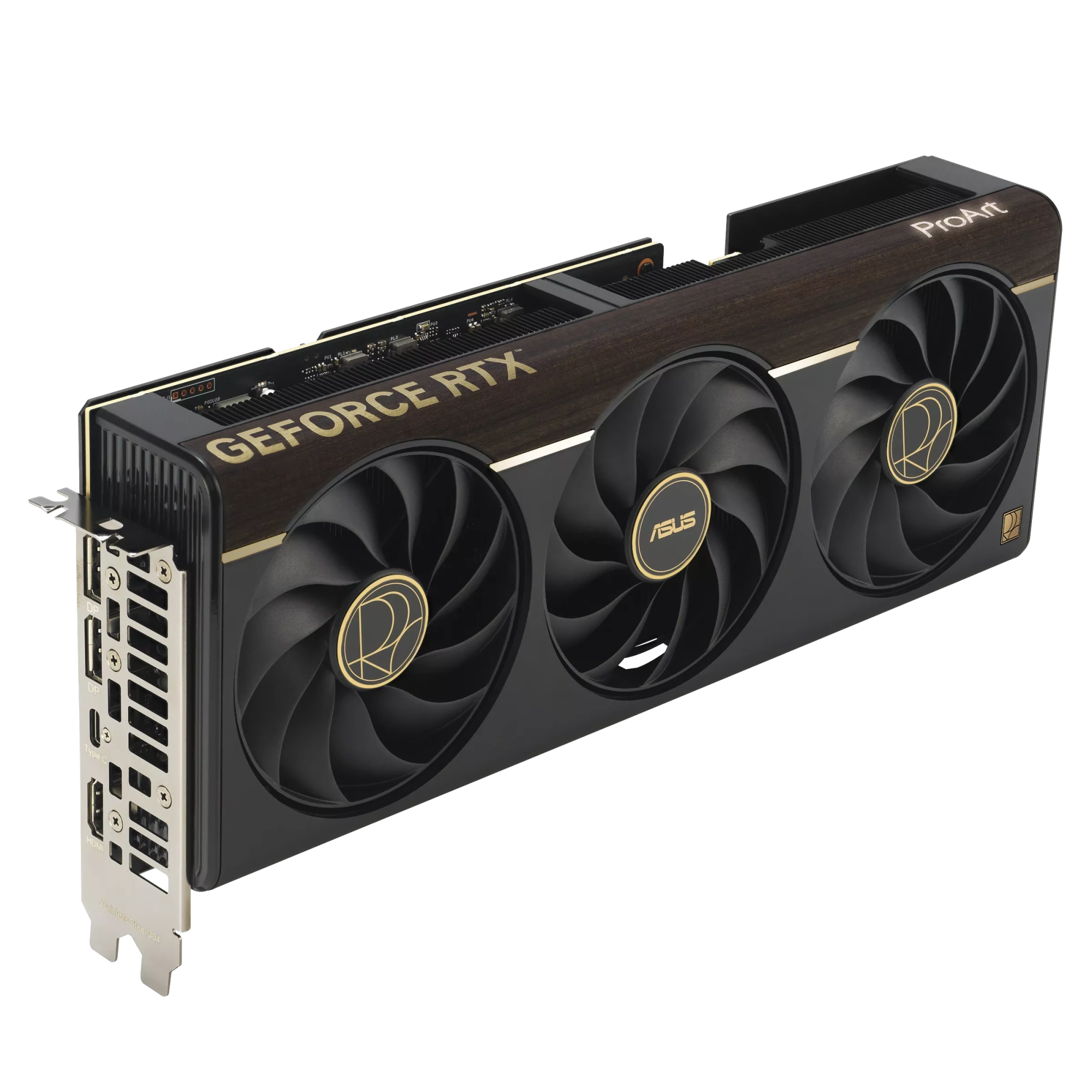 Видеокарта Asus GeForce RTX 5080 ProArt OC Edition (PROART-RTX5080-O16G) [16 ГБ, GDDR7, 256 бит, HDMI, DisplayPort (3 шт)]