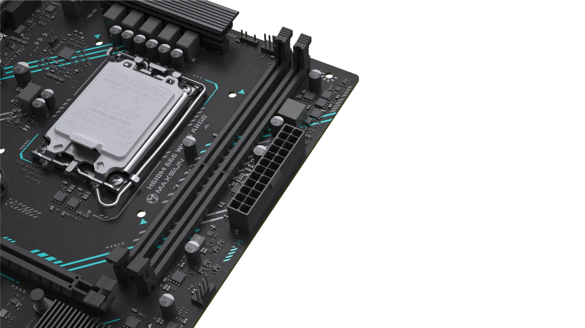 Материнская плата Maxsun MS-H610M 666 WIFI6 ARGB [LGA 1700, Intel H610, 2xDDR 4, 1xM.2, 1xPCI-E x16, Micro-ATX]