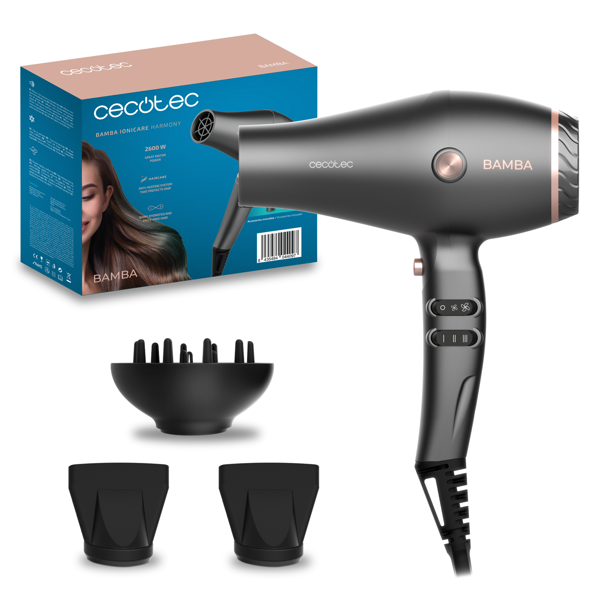 Фен Cecotec IoniCare Harmony черный
