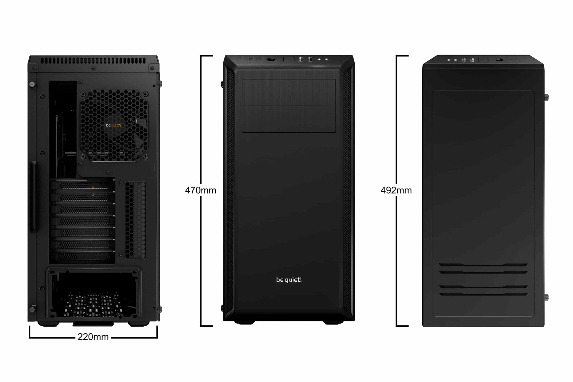Корпус Bequiet! Pure Base 600 Window Black, Midi Tower - купить в интернет-магазине Forcecom.kz Корпус Bequiet! Pure Base 600 Window Black, Midi Tower