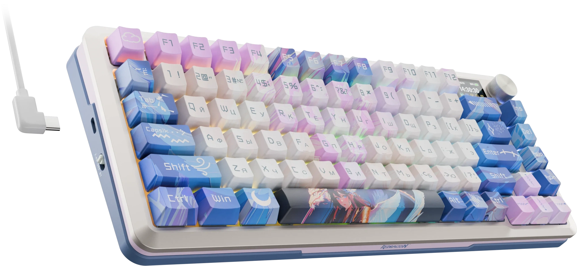 Клавиатура Redragon Flekact Pro (72616) [Механическая, беспроводная, клавиш - 81, подсветка, белая]