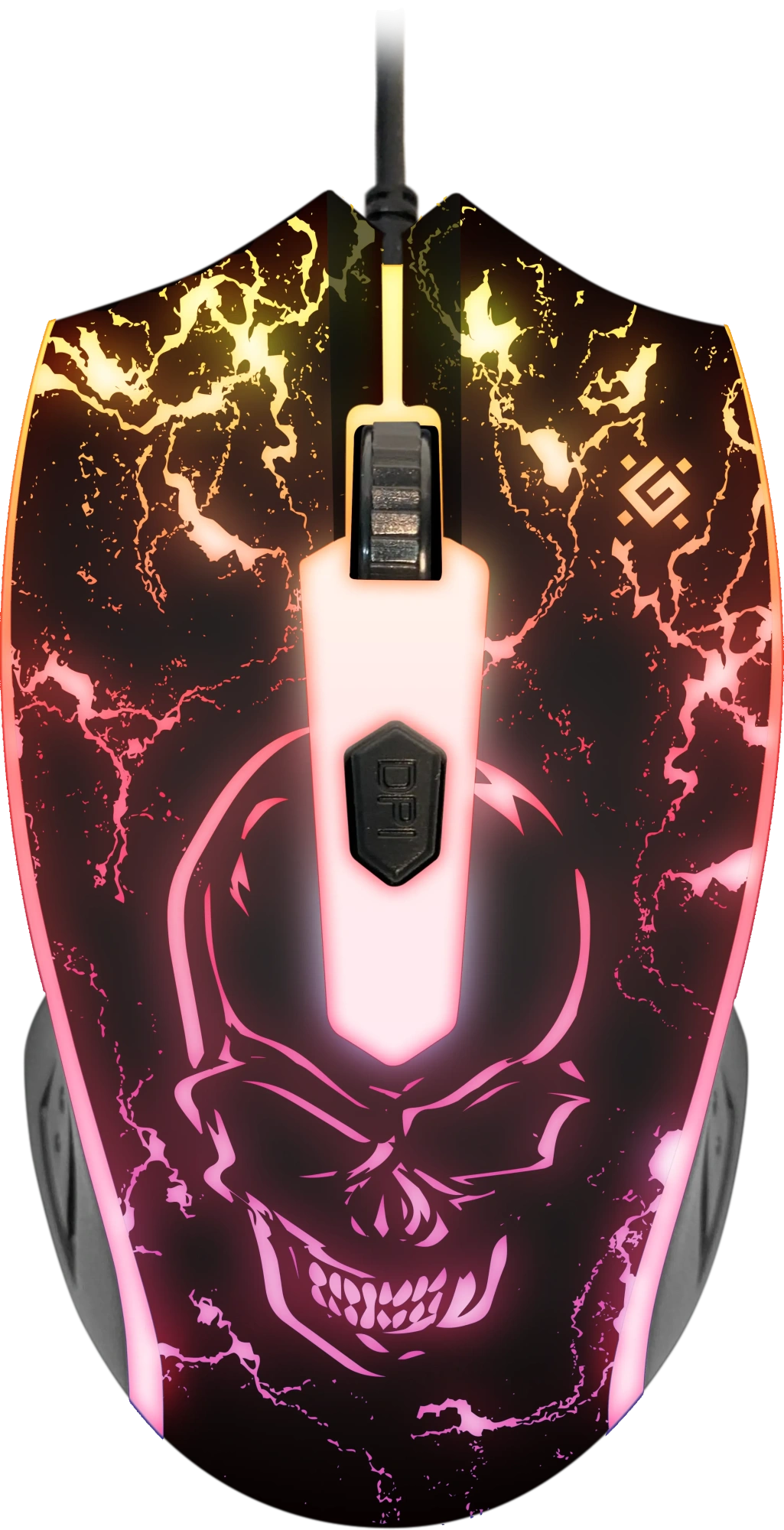 Мышь Defender Overmatch GM-069 (52069) [проводная, светодиодная, 2400 DPI, подсветка, черная]