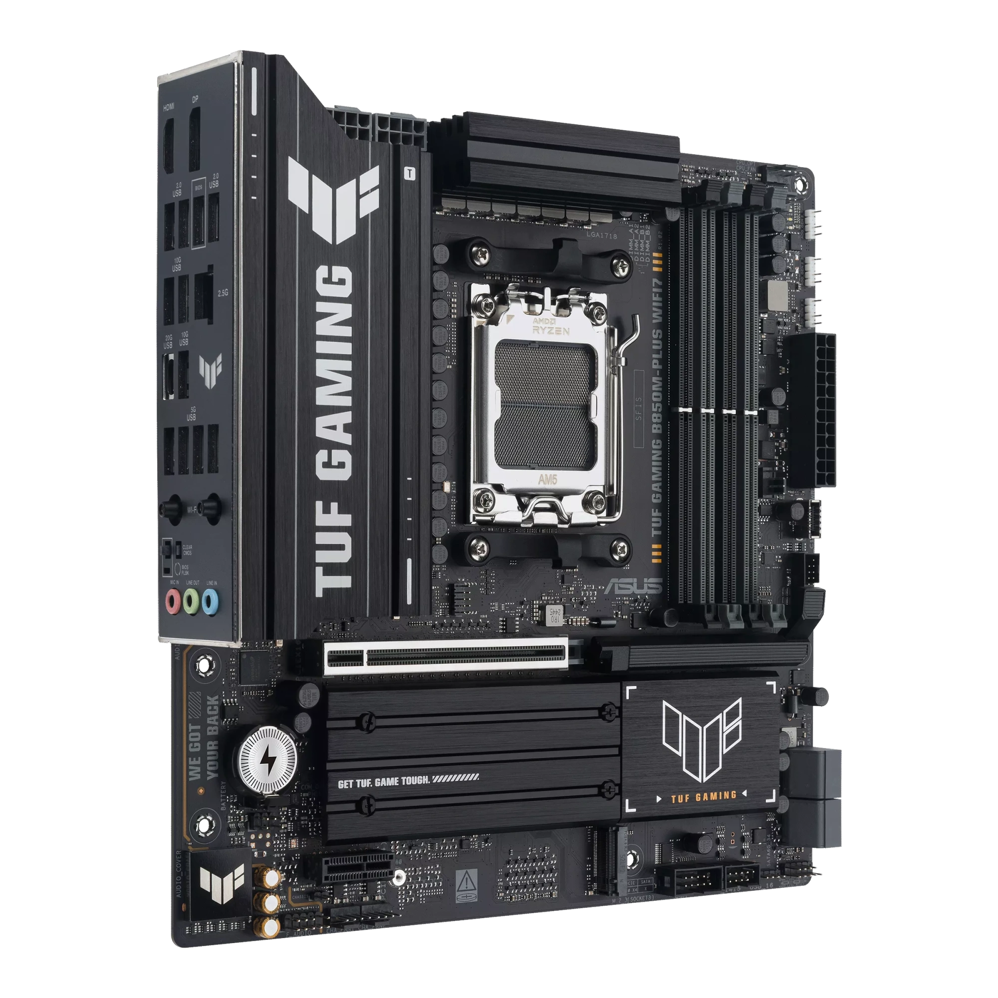 Материнская плата Asus TUF GAMING B850M-PLUS WIFI7 (B850M-PLUS WIFI7) [AM5, AMD B850, 4xDDR 5, 3xM.2, 1xPCI-E x16, Micro-ATX]