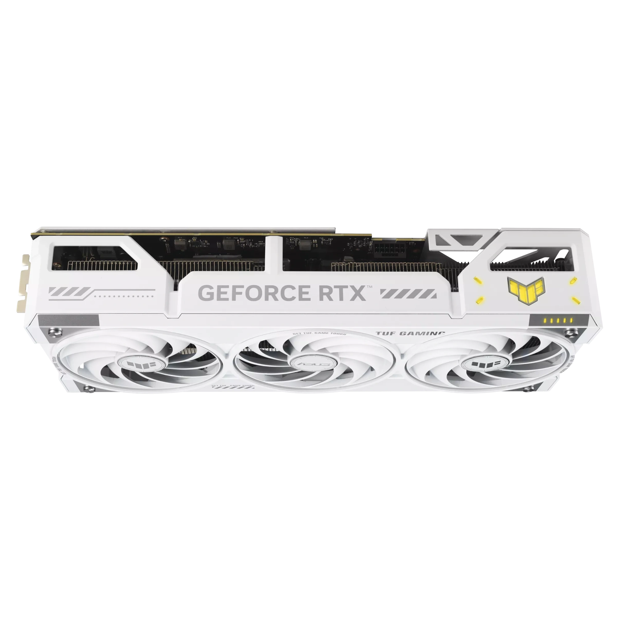 Видеокарта Asus TUF Gaming GeForce RTX 5070 Ti OC (TUF-RTX5070TI-O16G-BTF-WHITE) [16 ГБ, GDDR7, 256 бит, HDMI, DisplayPort (3 шт)]
