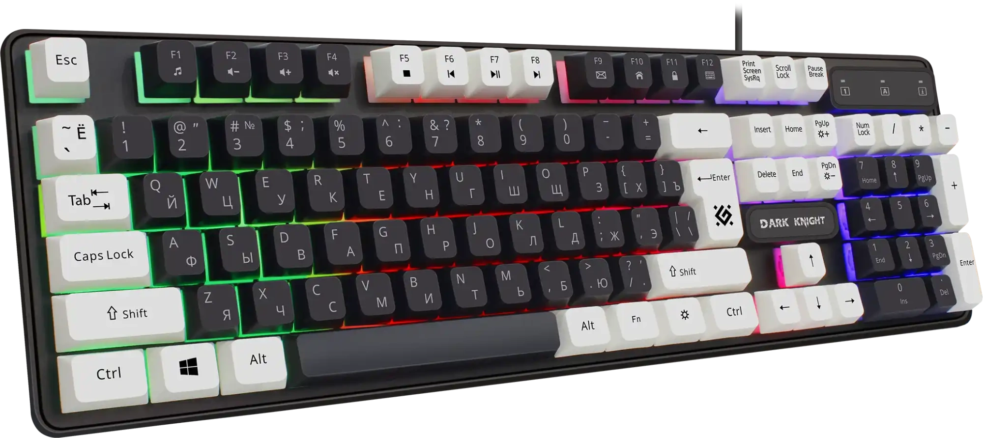 Клавиатура Defender Dark Knight GK-077 RU (45077), проводная, Белая