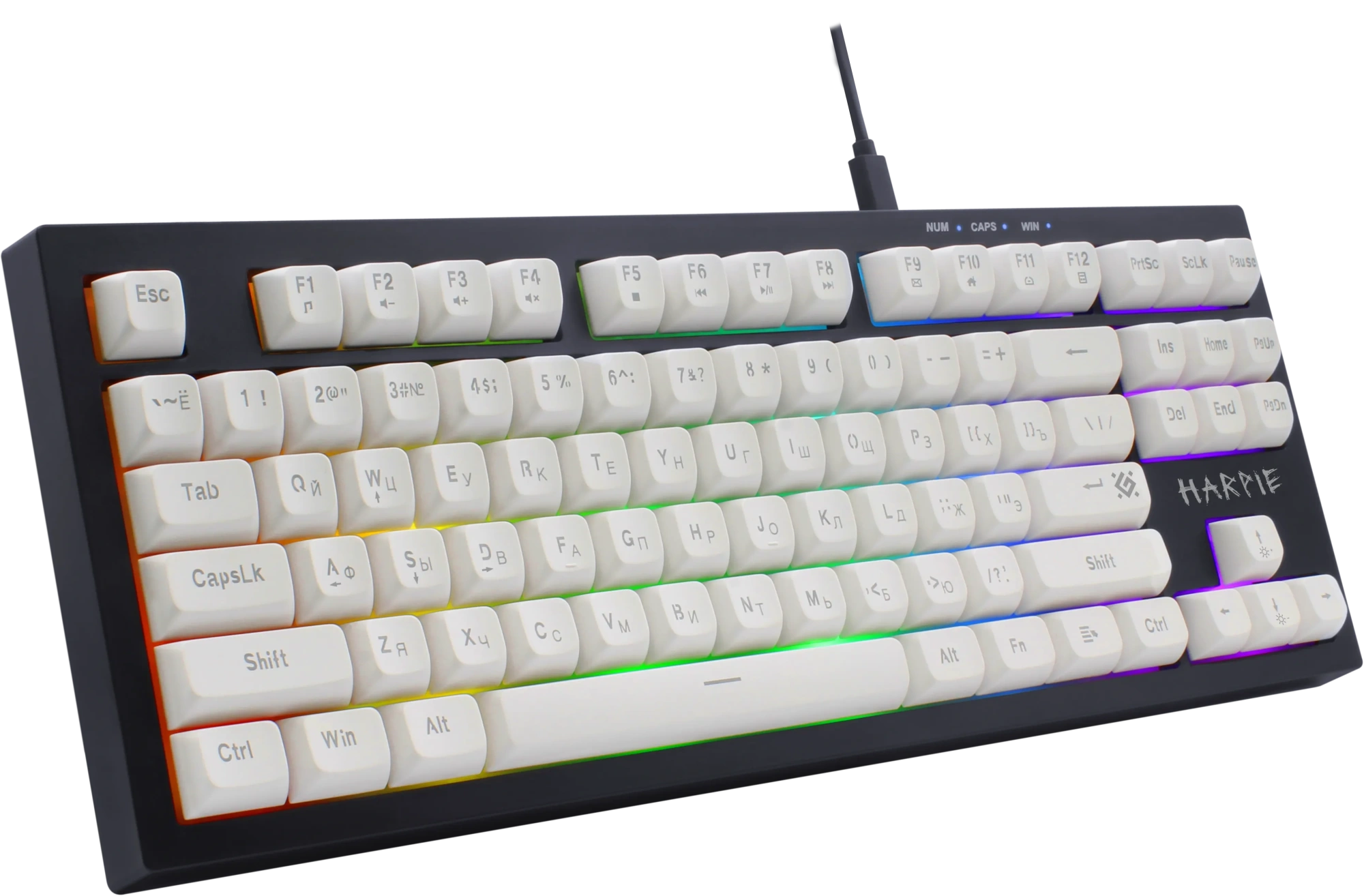 Клавиатура Defender Harpie GK-401 RU (45401) [мембранная, проводная, RGB подсветка, черная]
