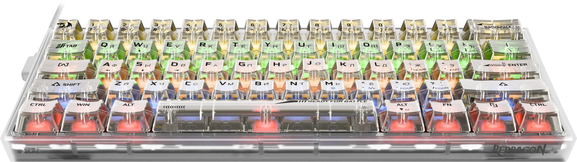 Клавиатура Redragon Fizz (71736) [механическая, проводная, RGB подсветка, Redragon ICE, белая]