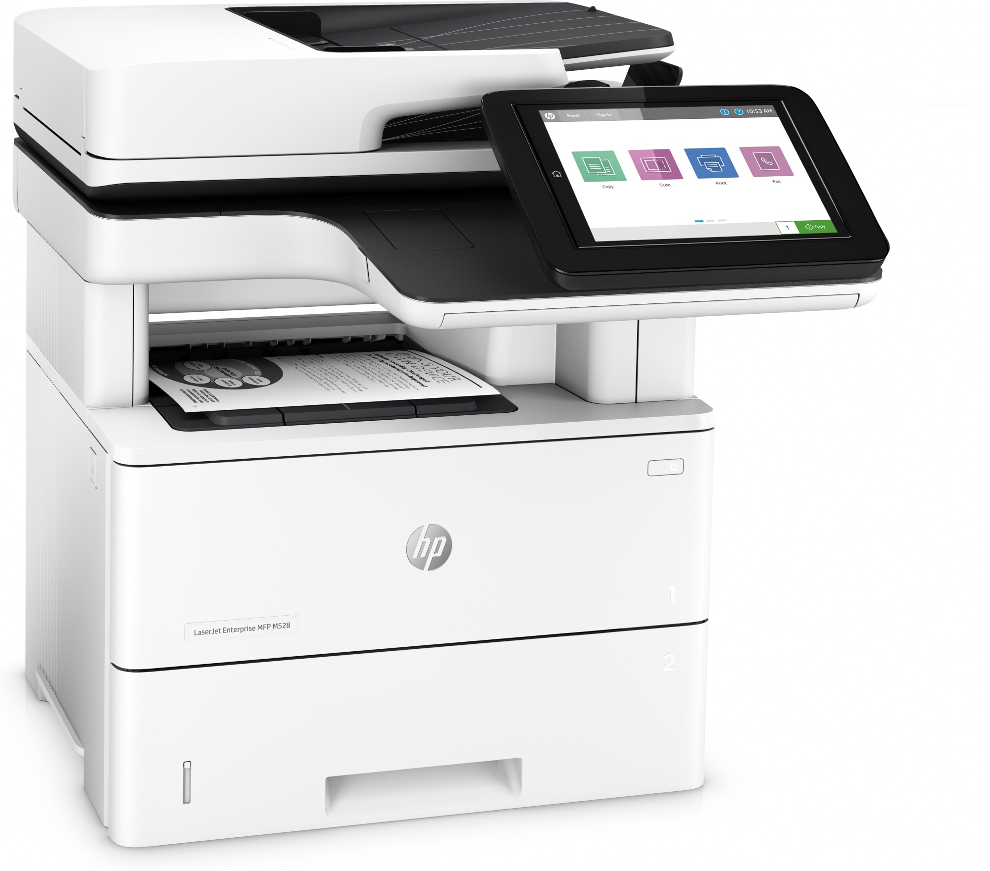 МФУ HP LaserJet Enterprise M528dn 1PV64A [A4, лазерное, черно-белое, 1200 x 1200 DPI, Ethernet (RJ-45), USB]