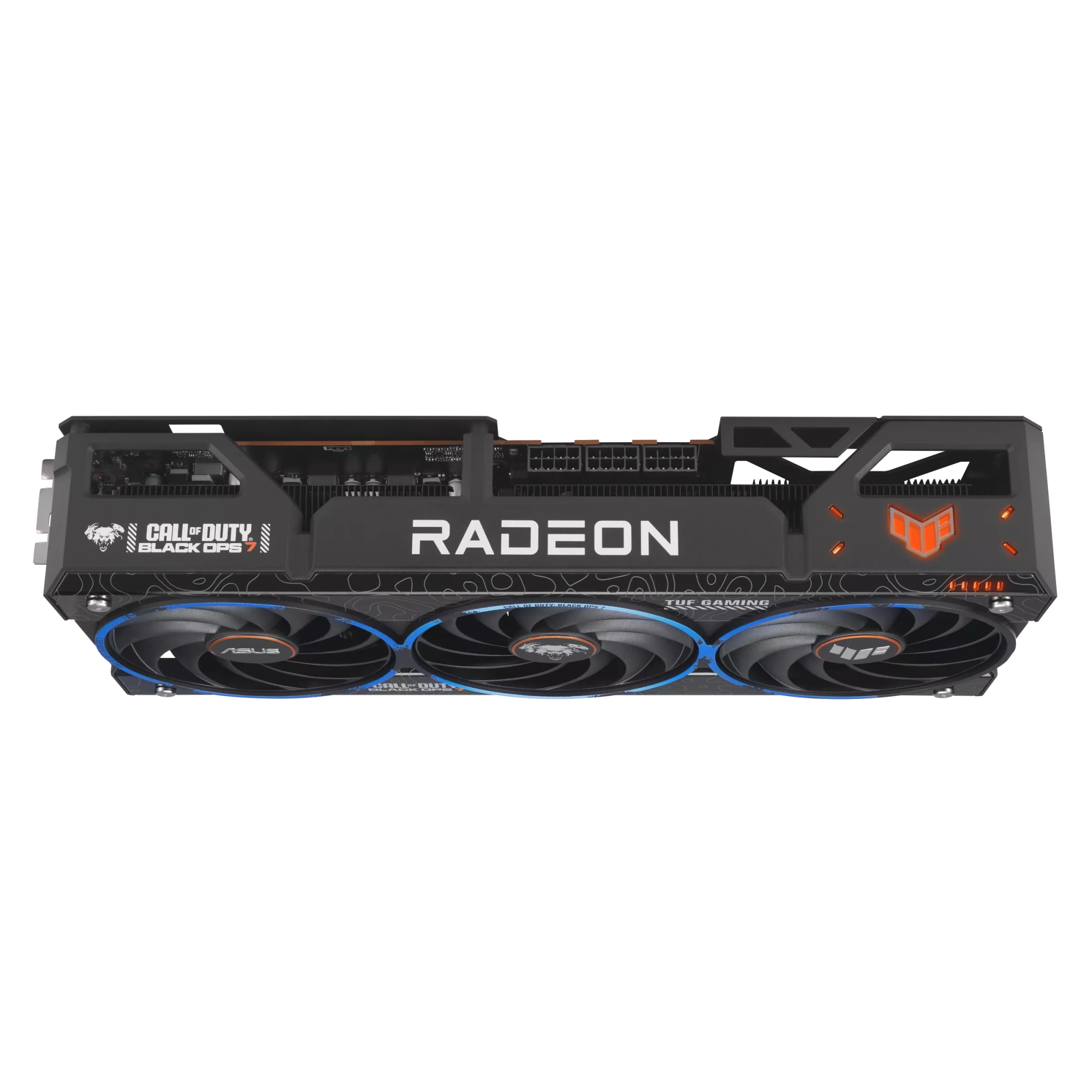 Видеокарта Asus TUF Gaming Radeon RX 9070 XT COD BO7 Special Edition (TUF-RX9070XT-O16G-COD-BO7) [16 ГБ, GDDR6, 256 бит, HDMI (2 шт), DisplayPort (2 шт)]