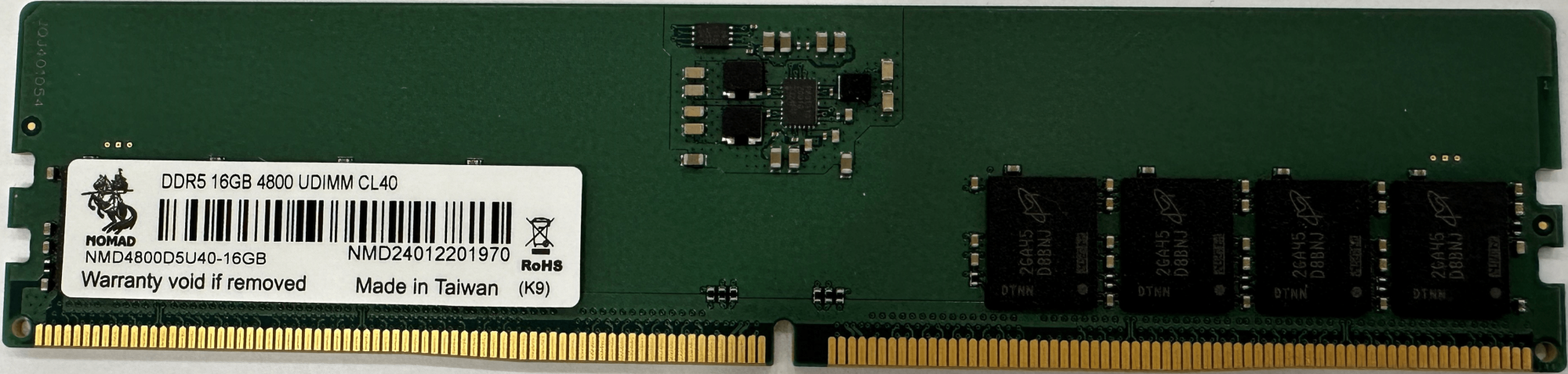 Оперативная память Nomad NMD4800D5U40-16GB [16 ГБ, DDR 5, 4800 МГц]