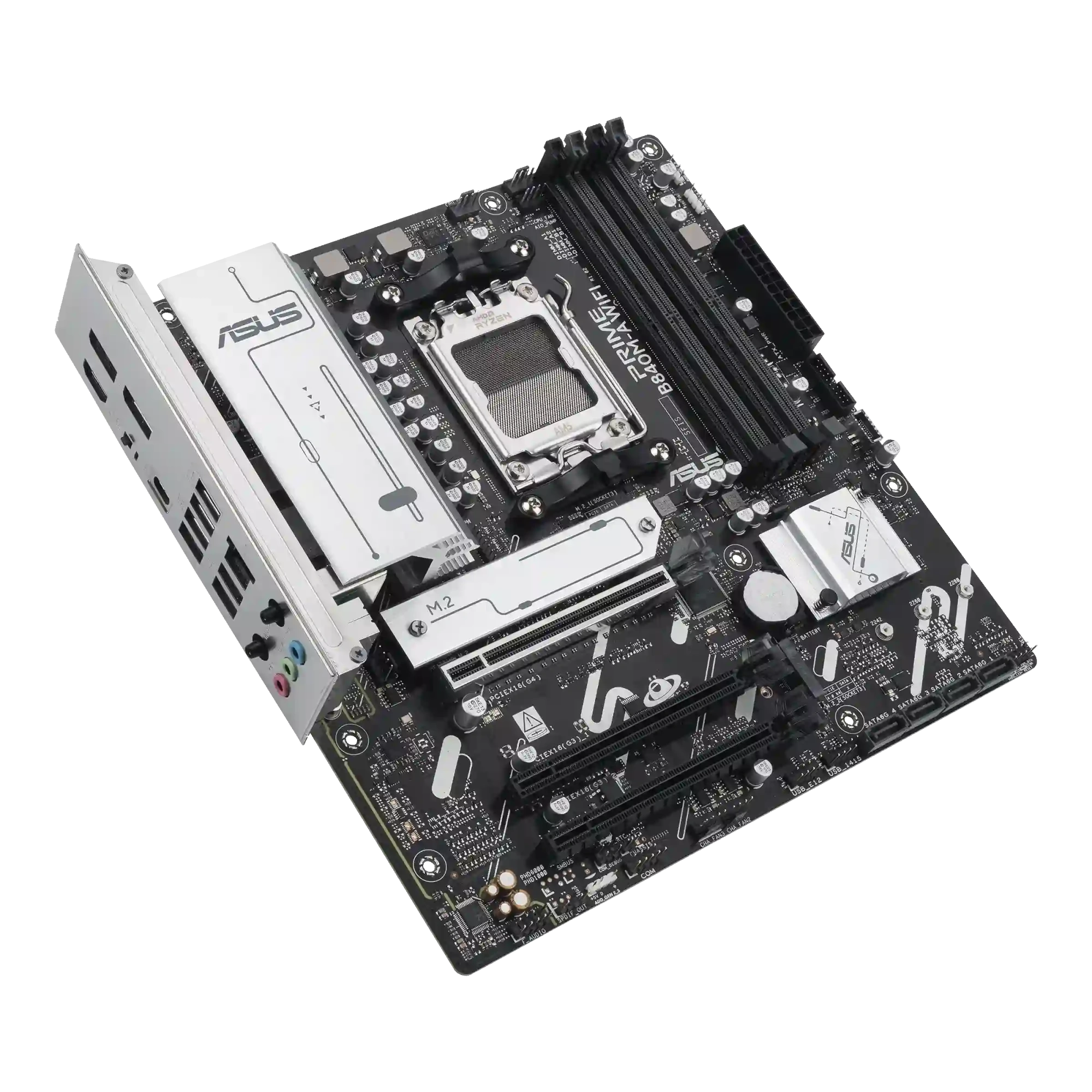 Материнская плата Asus PRIME B840M-A WIFI-CSM [AM5, AMD B840, 4xDDR 5, 3xM.2, 3xPCI-E x16, Micro-ATX]