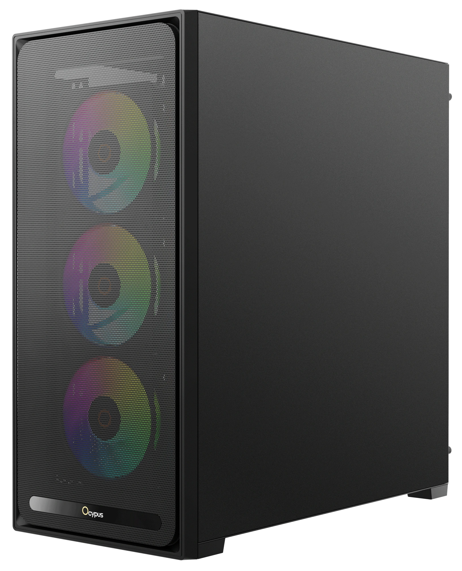 Корпус Ocypus Delta C70 (Delta-C70-BKG400XX-GL) [Midi Tower, 4 x 120 мм ARGB, черный]