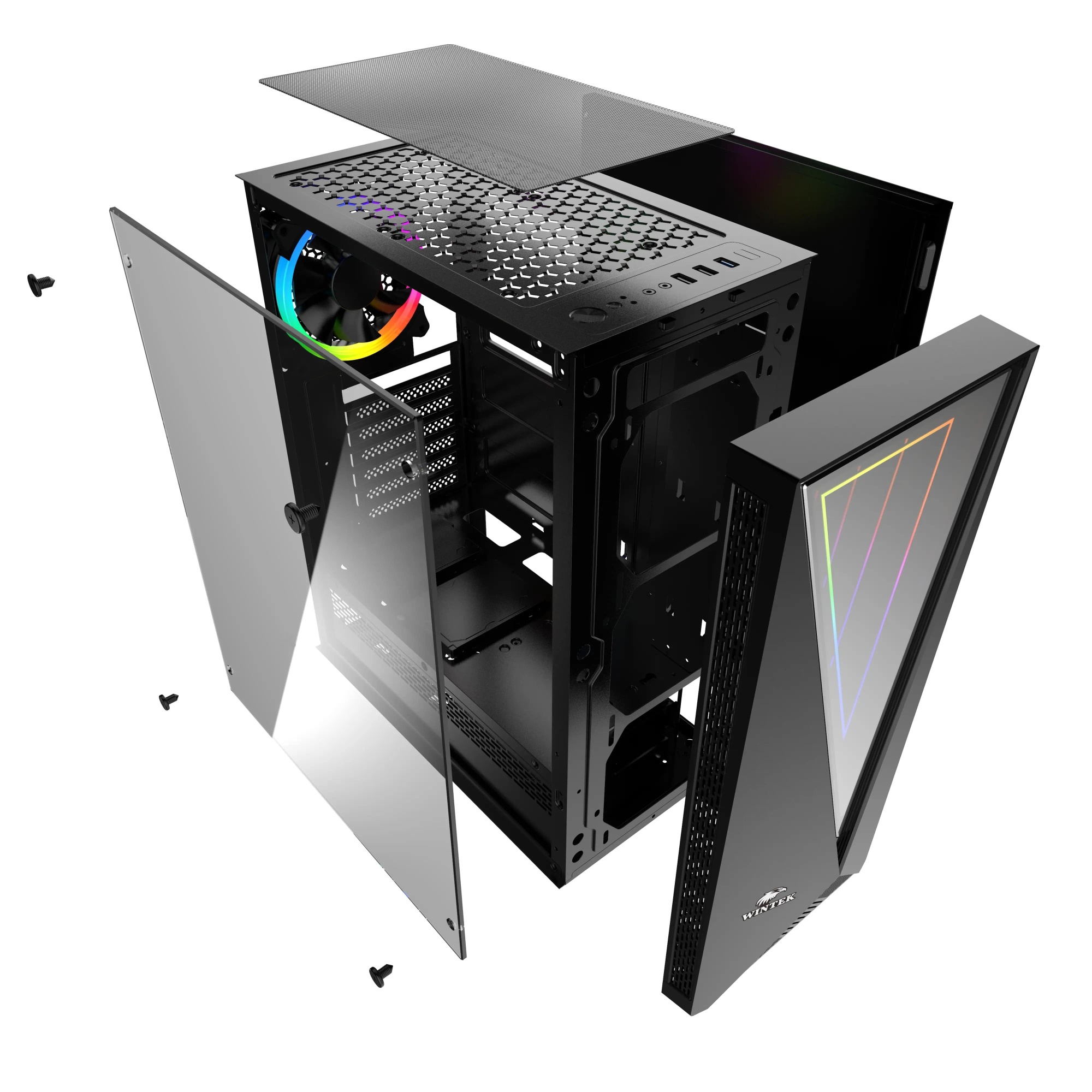 Корпус Wintek Space JX188-5 TG, midi tower - купить в интернет-магазине Forcecom.kz Корпус Wintek Space JX188-5 TG, midi tower