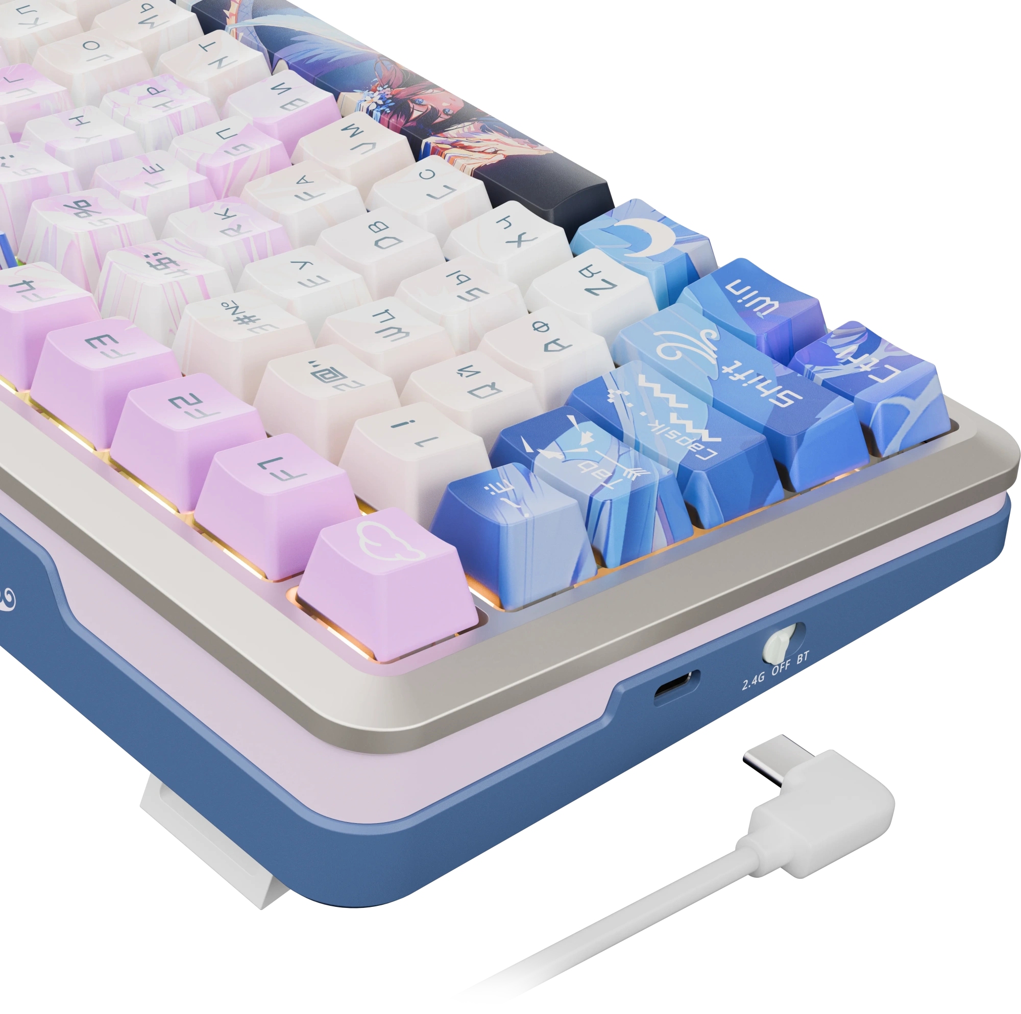 Клавиатура Redragon Flekact Pro (72616) [Механическая, беспроводная, клавиш - 81, подсветка, белая]