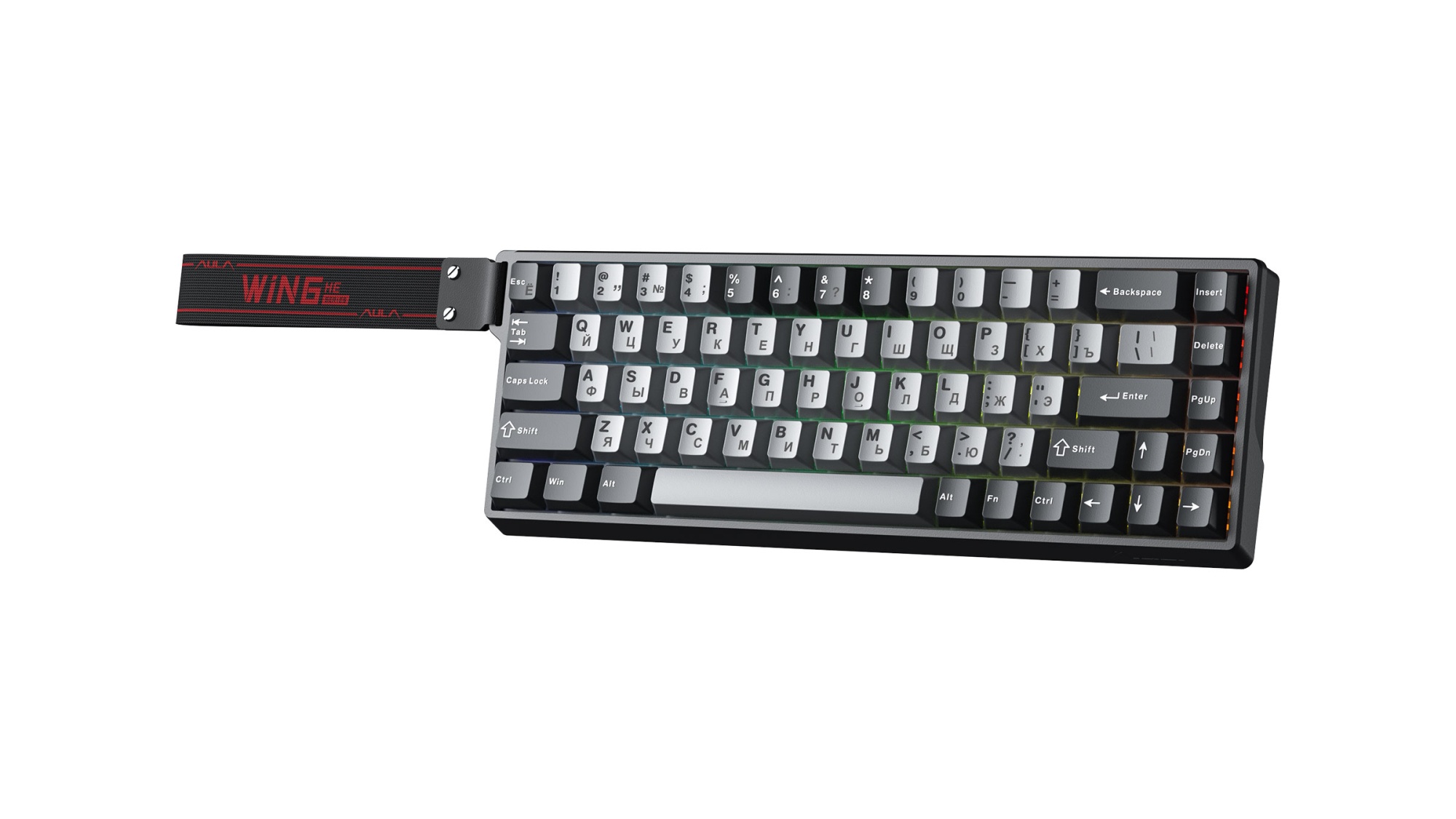 Клавиатура Aula WIN68 [механическая, проводная, RGB подсветка, Greywood Magnetic Switch, серая]