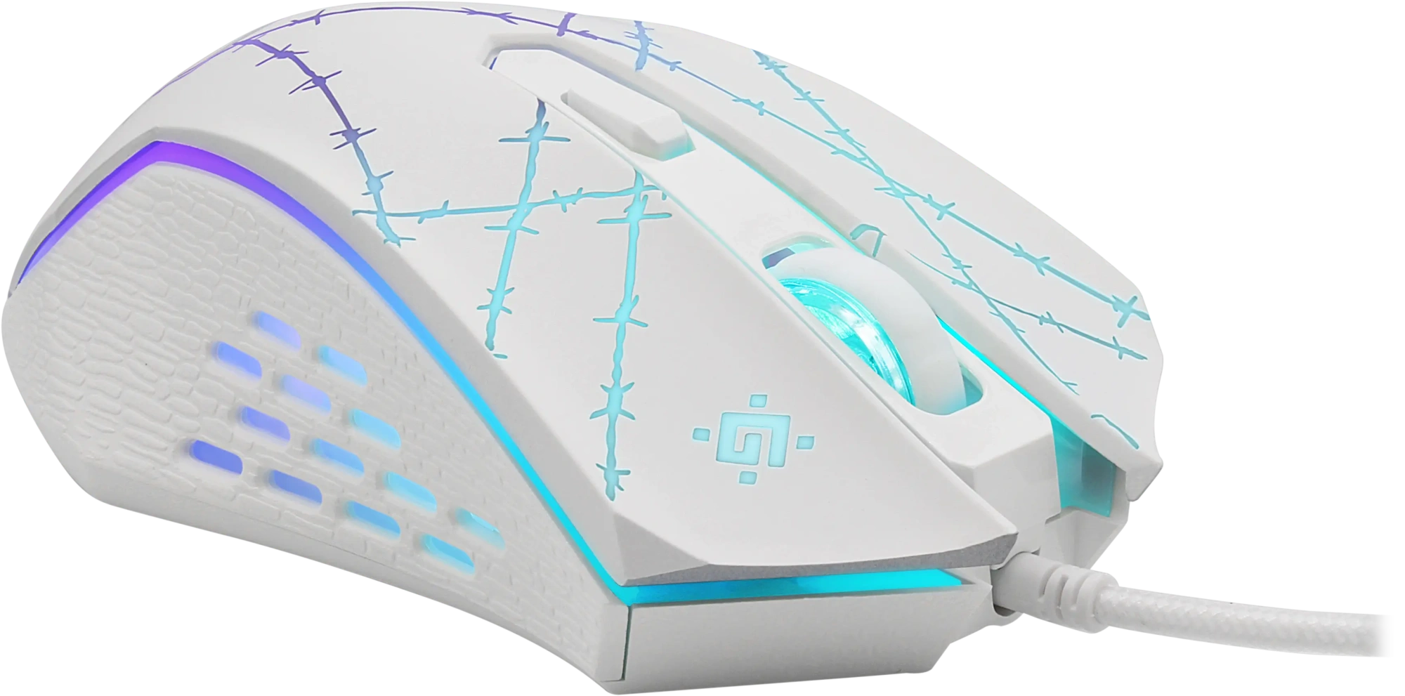 Мышь Defender Forced GM-020L (52042) [проводная, светодиодная, 3200 DPI, 125 Гц подсветка, белая]