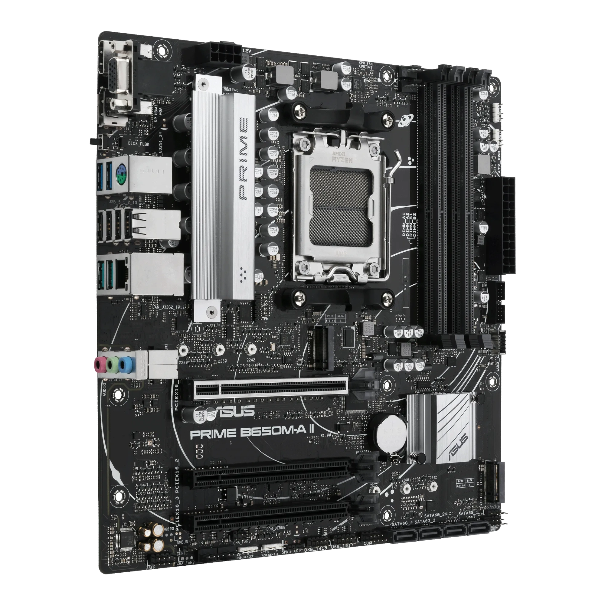 Материнская плата Asus PRIME B650M-A II-CSM [AM5, AMD B650, 4xDDR 5, 2xM.2, 3xPCI-E x16, Micro-ATX]