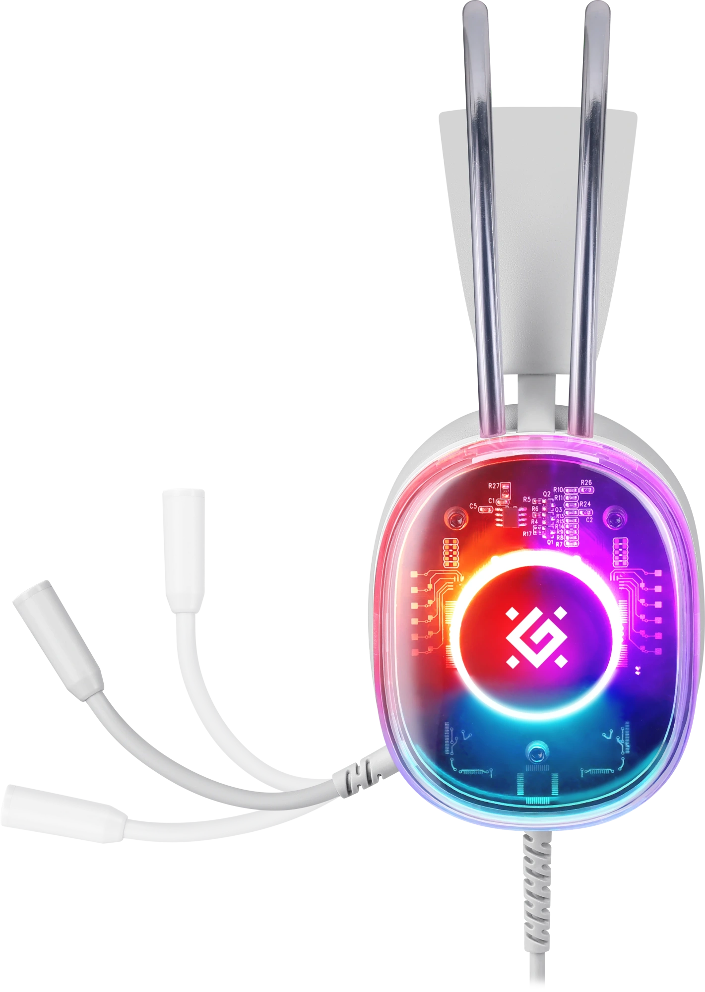 Гарнитура Defender Cyborg (белый), игровая, 7.1, RGB Garnitura (64575)