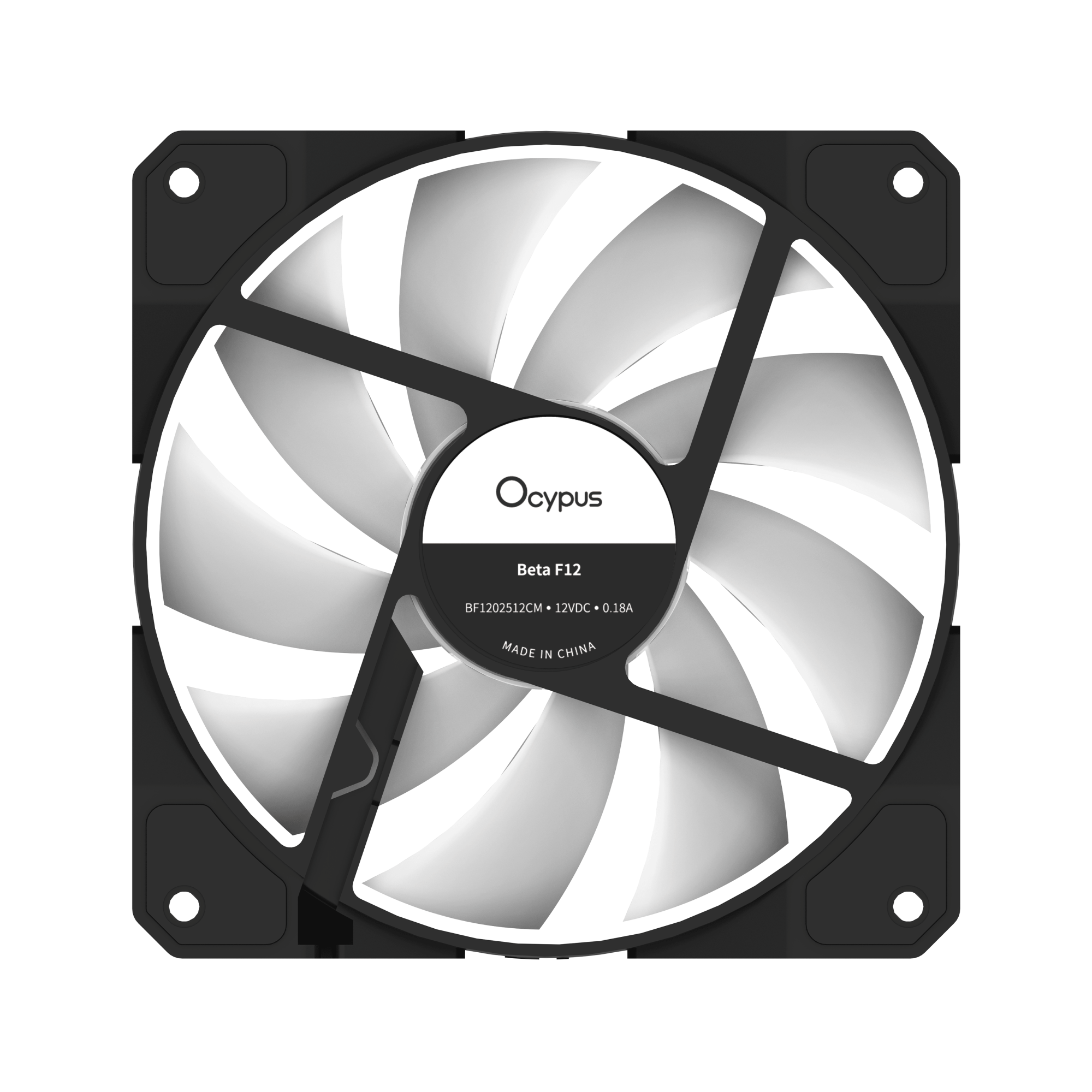 Вентилятор для корпуса Ocypus Beta F12 BK ARGB REVERSE BLADE [120 x 120 мм, 1600 об/мин, 56 CFM, 29 дБ, PWM]