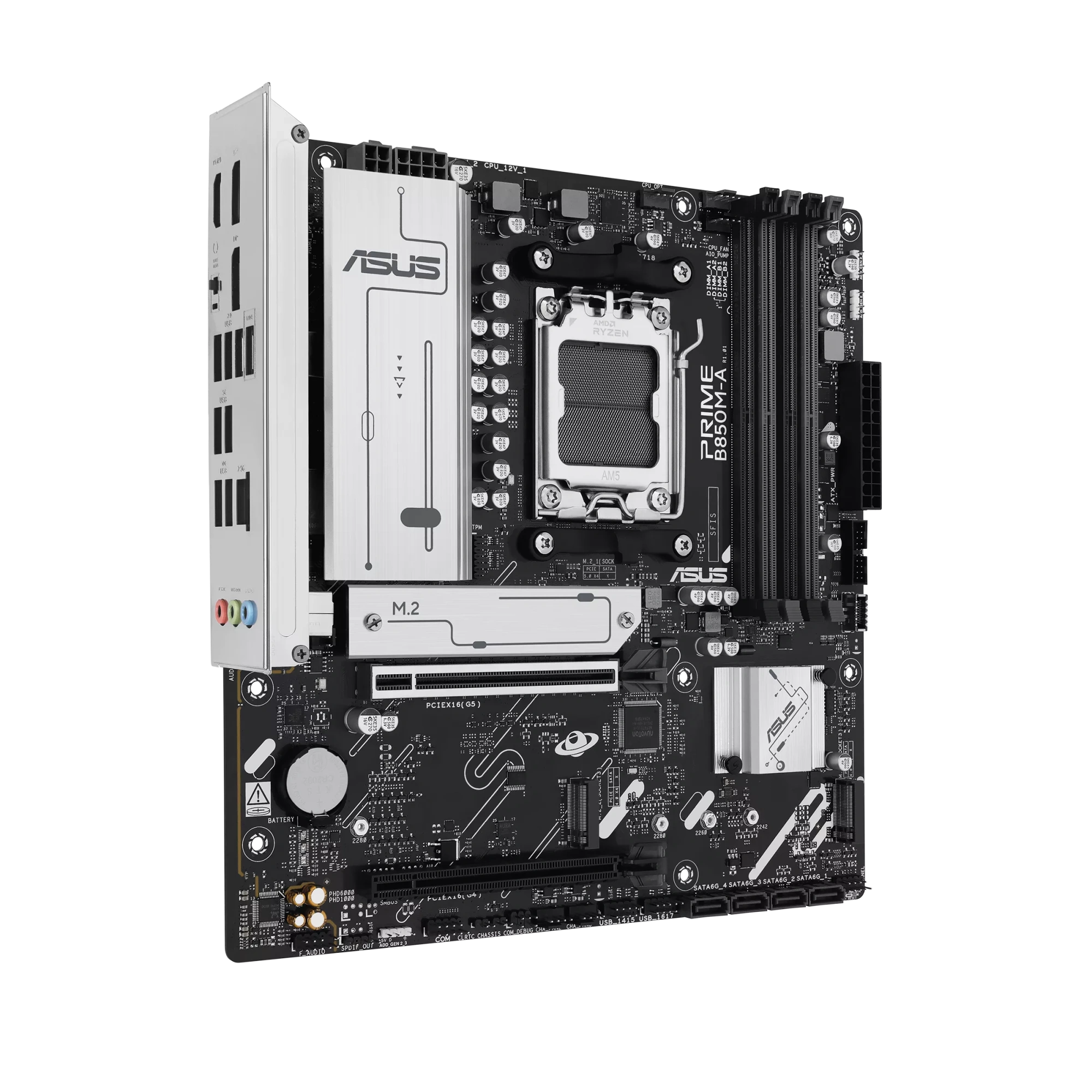 Материнская плата Asus PRIME B850M-A-CSM [AM5, AMD B850, 4xDDR 5, 3xM.2, 2xPCI-E x16, Micro-ATX]