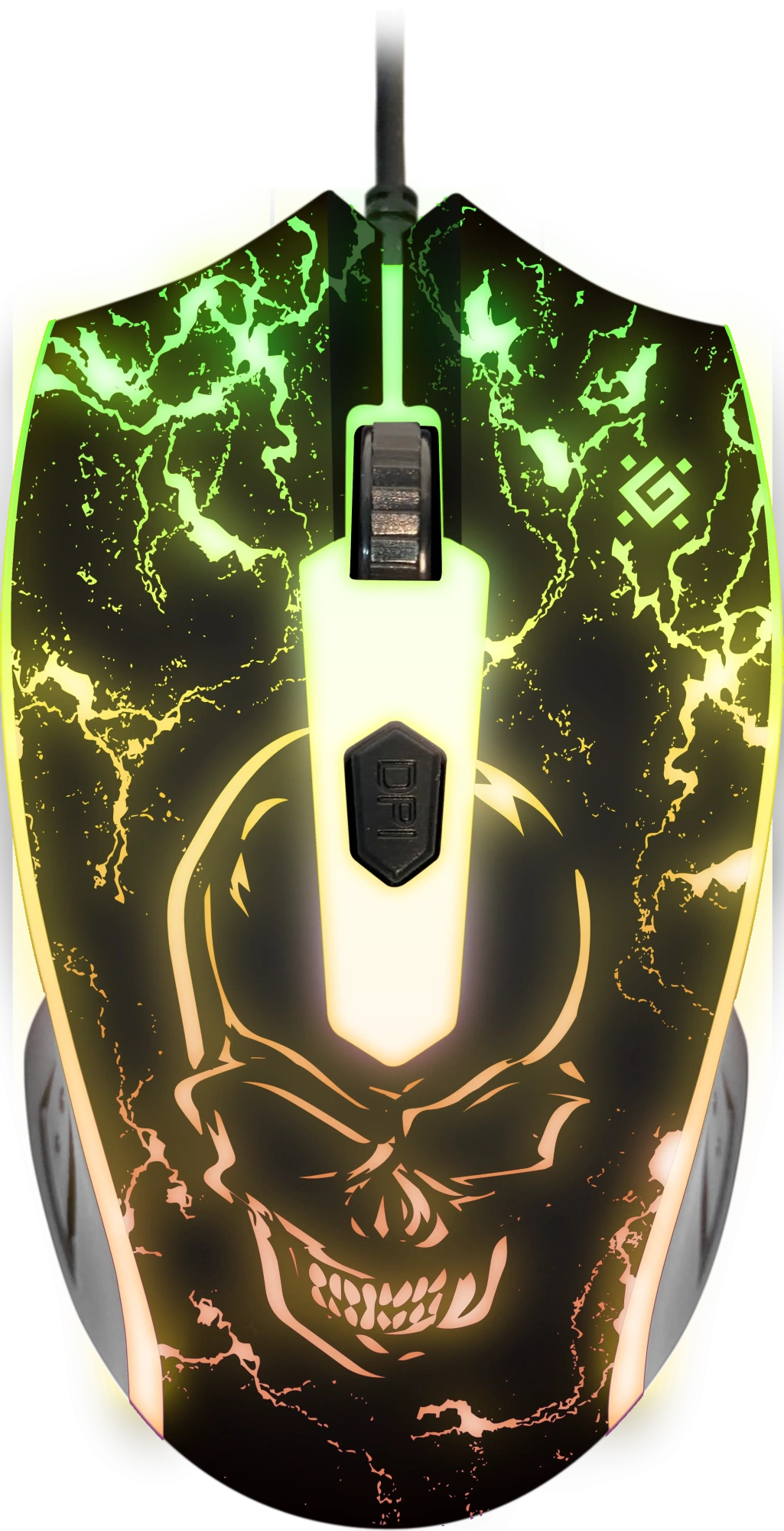 Мышь Defender Overmatch GM-069 (52069) [проводная, светодиодная, 2400 DPI, подсветка, черная]