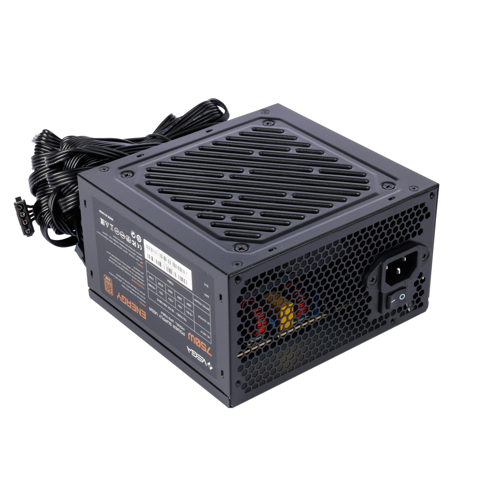 Блок питания Vega ENERGY (VPS-750W) [750 Вт, 80 PLUS Bronze, 4x SATA, 2x 6+2 pin PCIe, 2x 4+4 pin CPU, ATX]