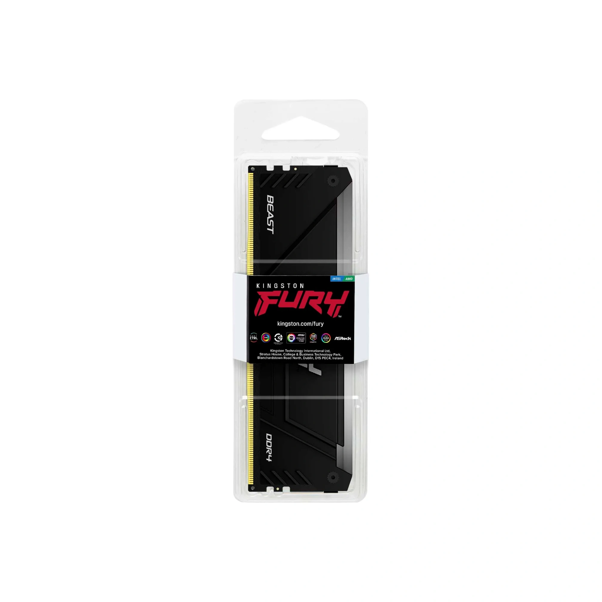 Оперативная память Kingston Fury Beast RGB (KF432C16BB12A/16WP) 16 ГБ, DDR 4, 3200 МГц, 1.35 В, подсветка