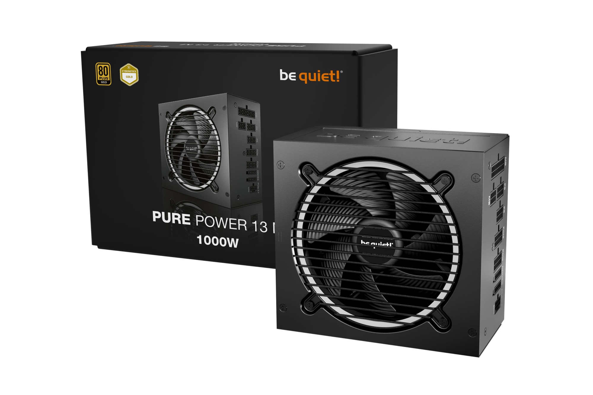 Блок питания Be quiet! Pure Power 13M 1000W (BP028EU) [1000 Вт, 80 PLUS Gold, 6x SATA, 1 x 16 pin (12VHPWR), 4 x 6+2 pin PCIe, 1x 4+4 pin, 1x 8 pin CPU, EPS12V, ATX]