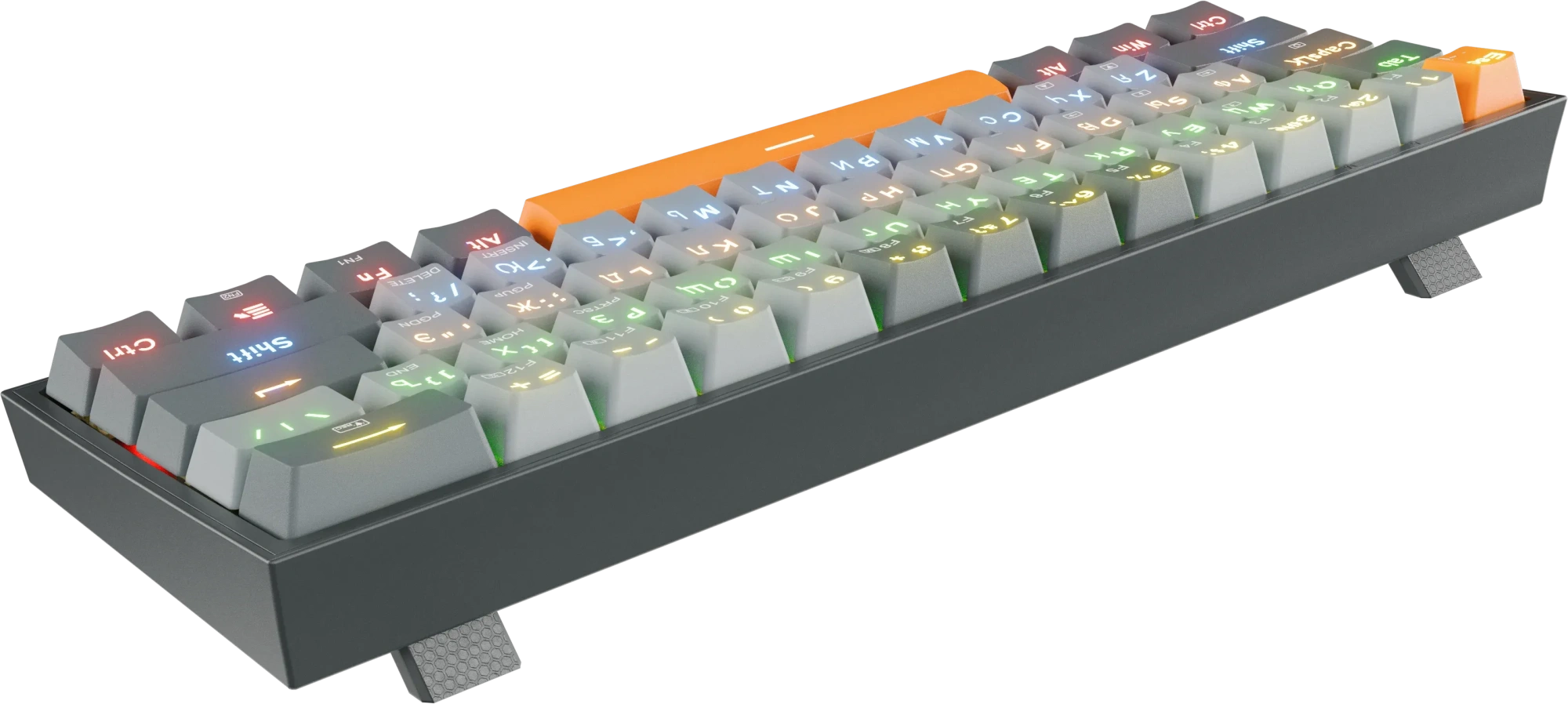 Клавиатура Redragon Fizz (72599) [механическая, проводная, RGB подсветка, Redragon + Red, серая]