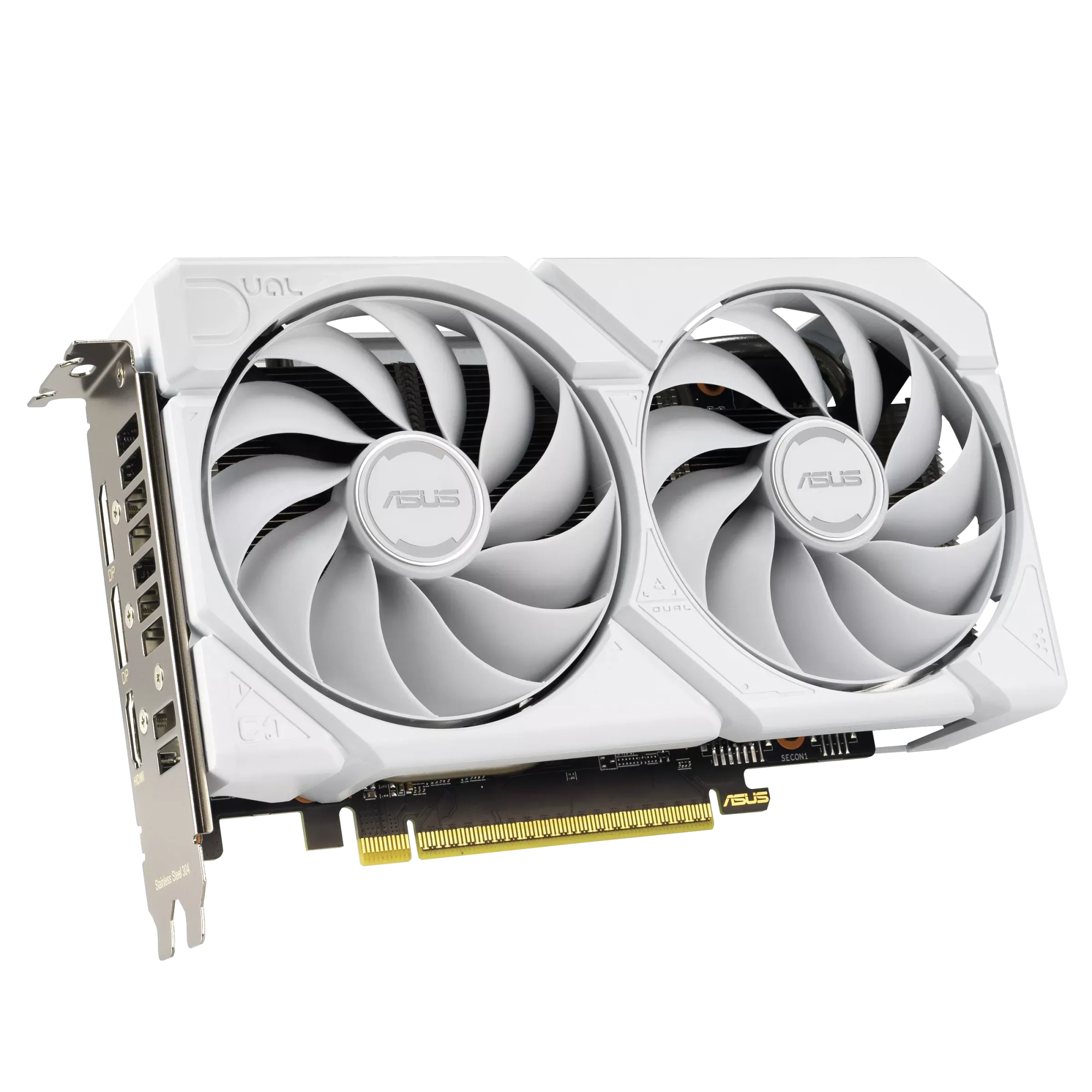 Видеокарта Asus RX 9060 XT DUAL WHITE (DUAL-RX9060XT-16G-WHITE) [16 ГБ, GDDR6, 128 бит, HDMI, DisplayPort (2 шт)]