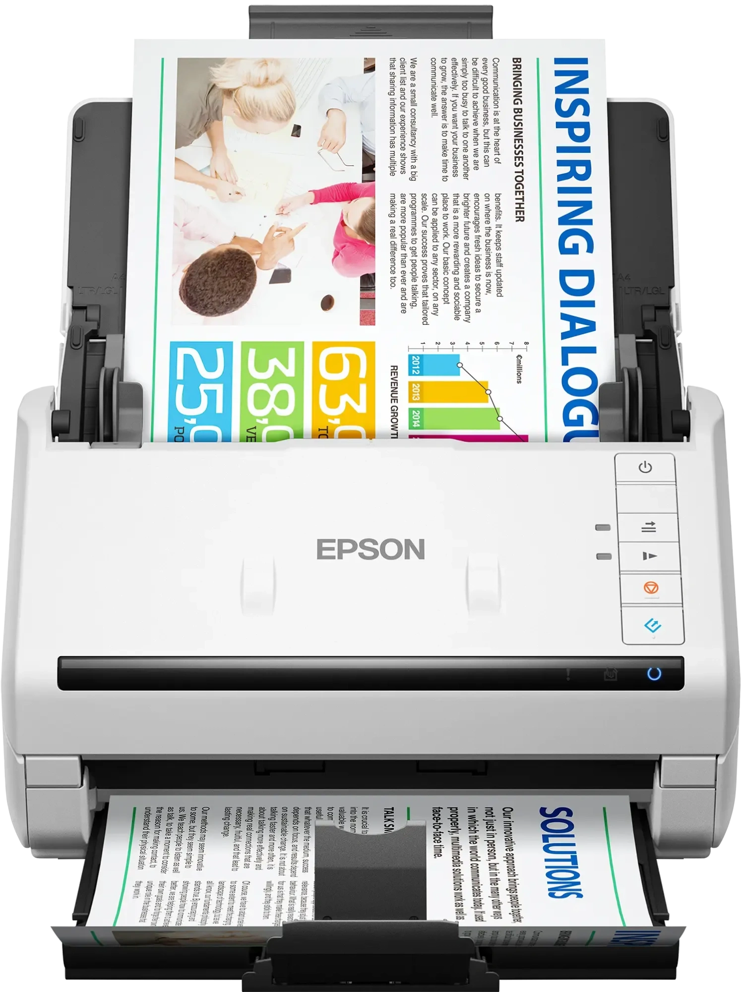 Сканер потоковый Epson WorkForce DS-770II B11B262401, А4, до 45 Стр./мин, 7000 стр/мес, ReadyScan LED, USB 3.2