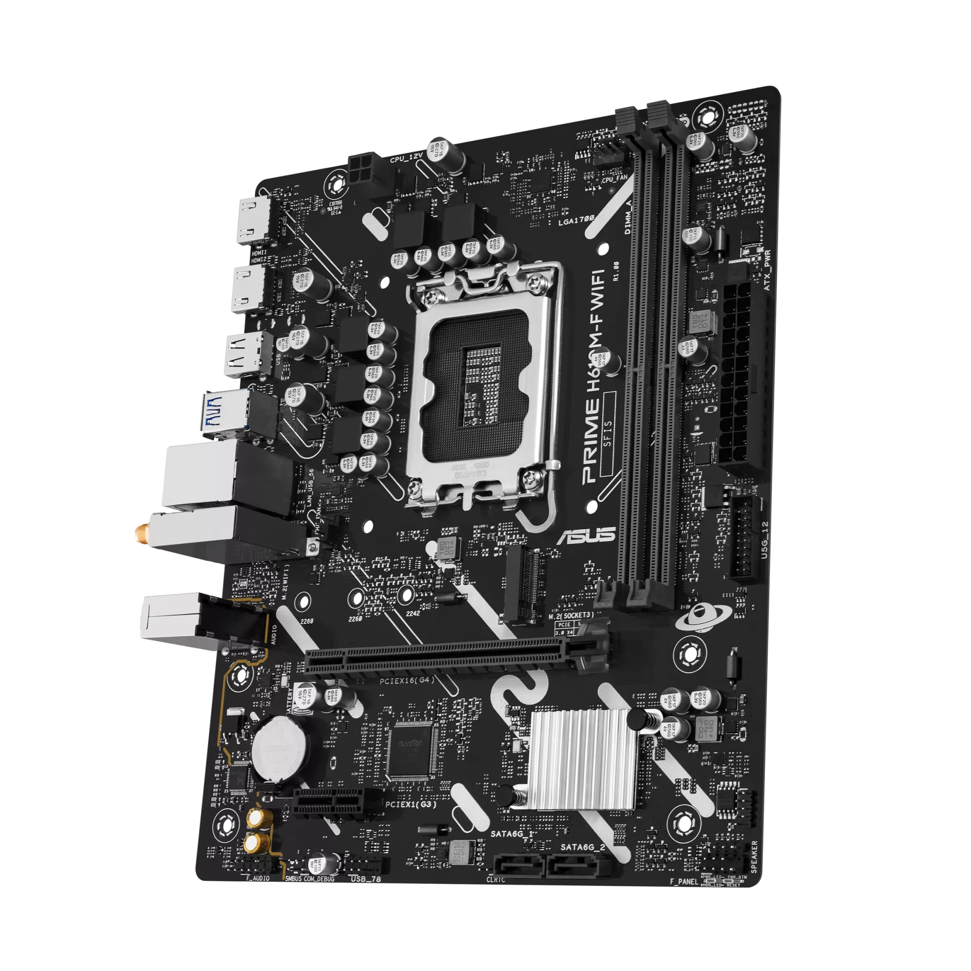 Материнская плата Asus PRIME H610M-F WIFI [LGA 1700, Intel H610, 2xDDR 5, 1xM.2, 1xPCI-E x16, Micro-ATX]