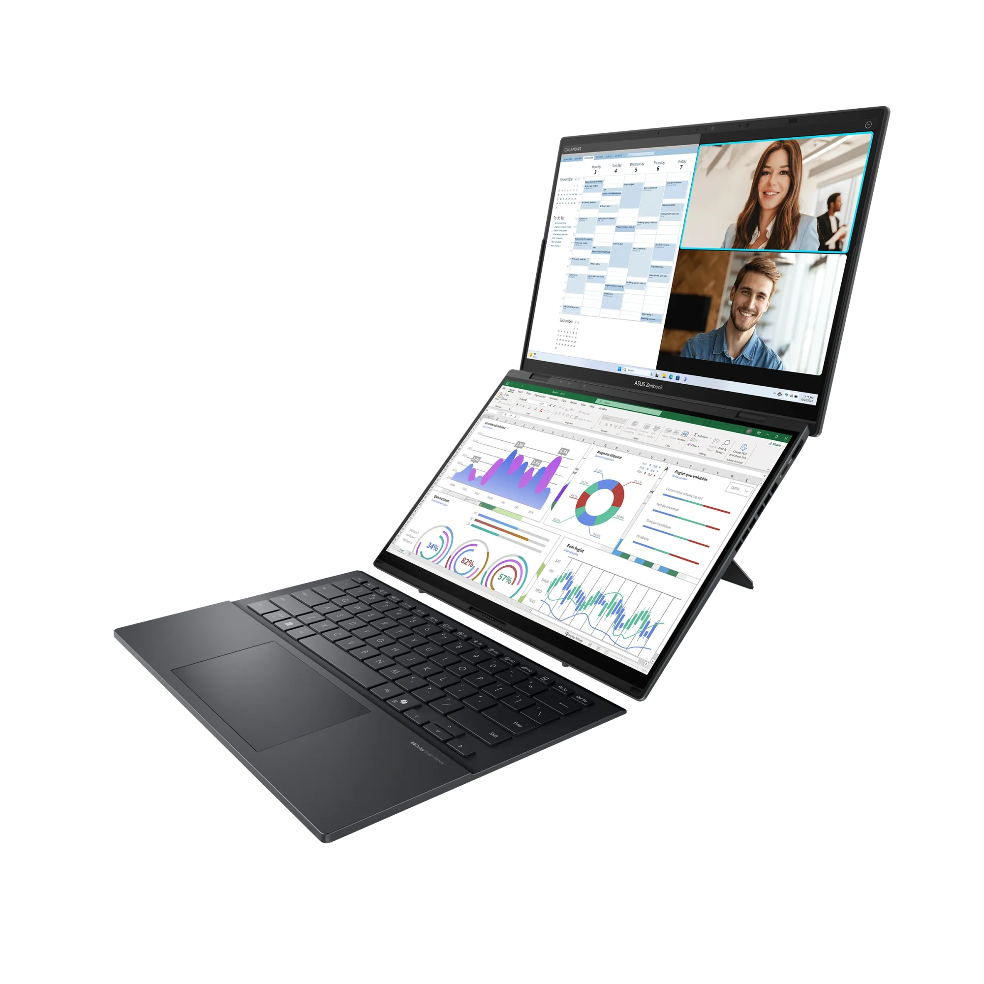 Ноутбук Asus Zenbook DUO UX8406CA-QL078W (90NB14X1-M00320) [14", Core Ultra 9 285H, 32 ГБ ОЗУ, 1 ТБ SSD, Windows 11 Home]