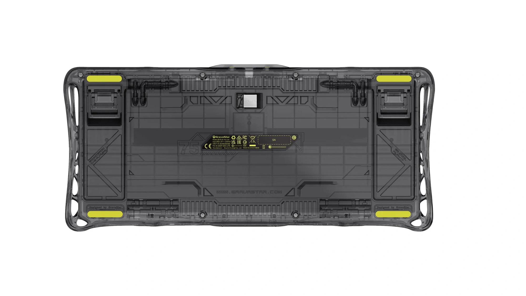 Клавиатура Gravastar Mercury K1 Lite Transparent Black [Механическая, беспроводная, клавиш - 80, подсветка, черная]